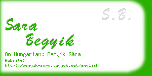 sara begyik business card